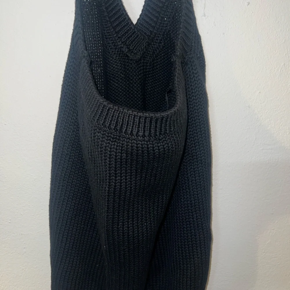 Old Navy black 100% cotton knit sweater Y2K halter top - Picture 4 of 9